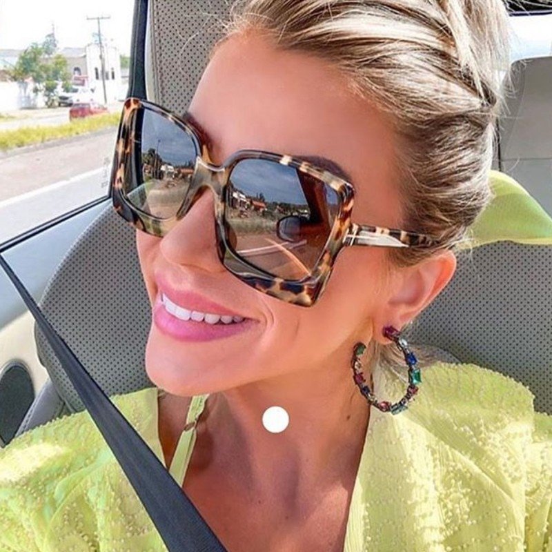 Fashion Oversized Women Sunglasses Brand Designer Plastic Female Big