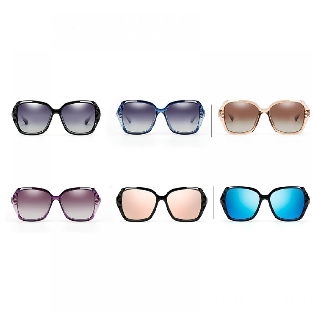 Oversized Sunglasses, Women Polarized Square Sun Glasses for driver, Black Diamond Women's