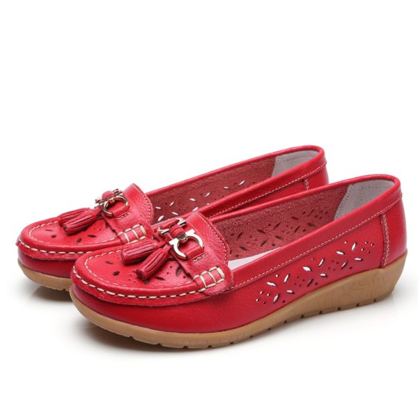 flat leather summer shoes