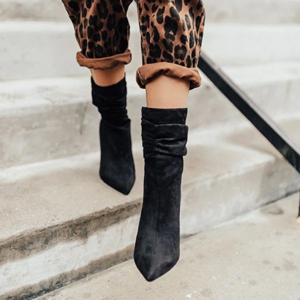 sock boots pointed toe