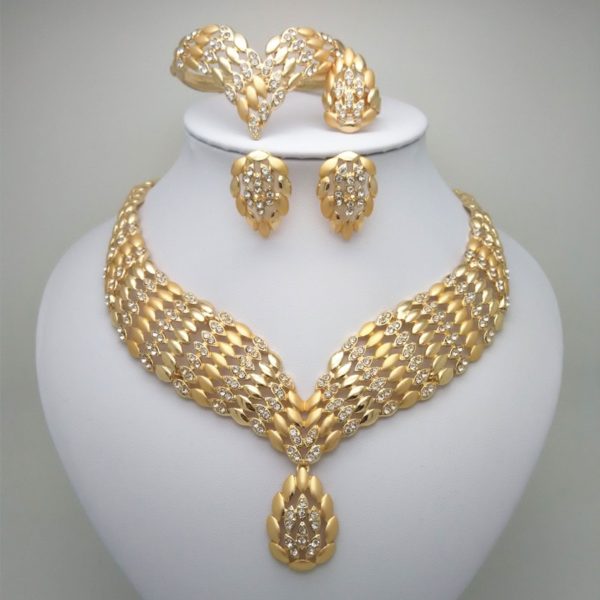 2019 Fashion African Dubai Gold Jewelry Women African Beads Set