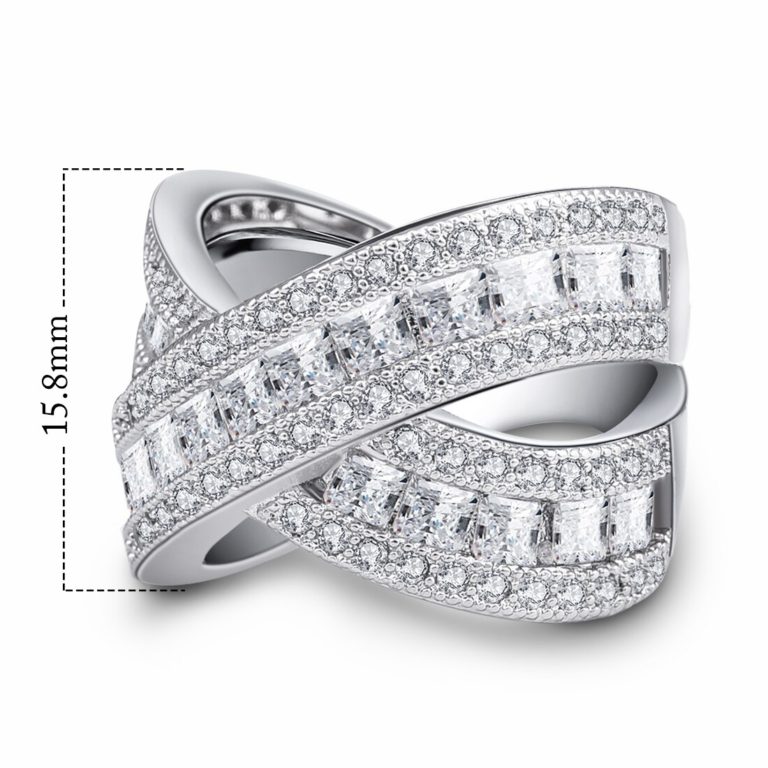 New Arrival Zircon Stone Silver Big Band Rings for Women , Fashion ...