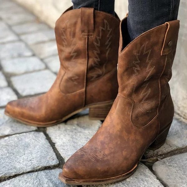 low heel womens cowboy boots
