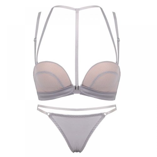 New Sexy Push Up Front Closure Lingerie Set Gathering Seamless