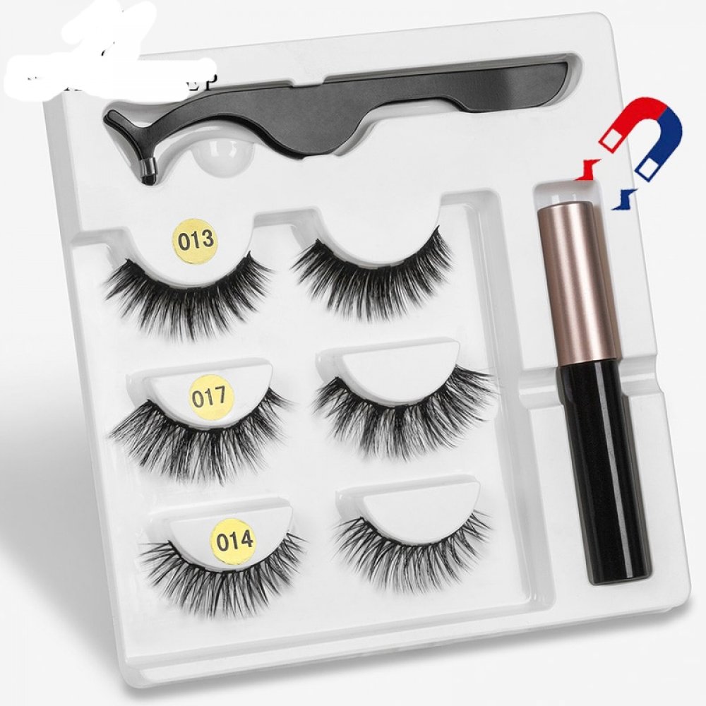 5 Magnet Eyelash Magnetic Liquid Eyelinerand Magnetic False Eyelashes And Tweezer Set Waterproof 