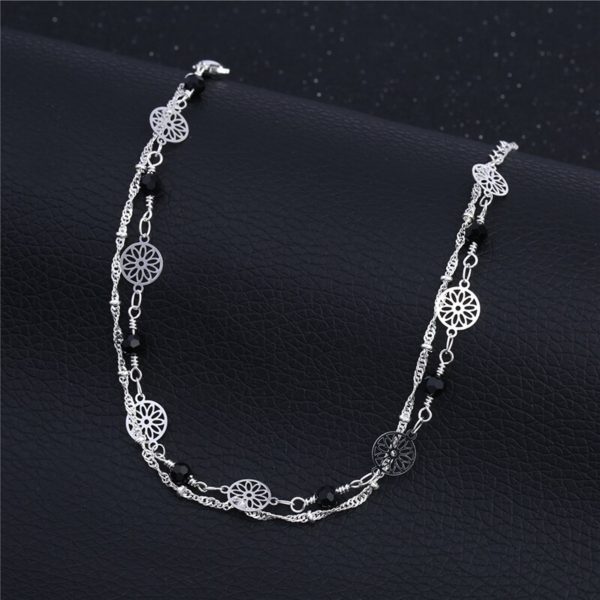 New 925 Silver Anklets for Women, Girl Bohemian Chain, Beads Anklet ...