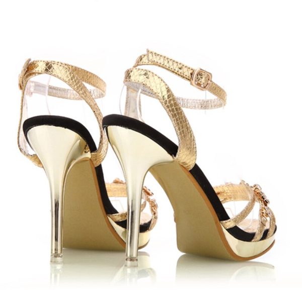 Luxury Rhinestone Women Sandals , Sexy High Heel Shoes , Crystal Ladies Sandals , Elegant Party Shoes 10cm. - Image 5