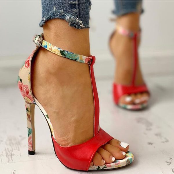 Women Sandals, T-Strap High Heels Sandals, Chaussures Femme Sexy Stripper Shoes ,Women Heels, 2020 New Peep Toe Summer Shoes. - Image 2