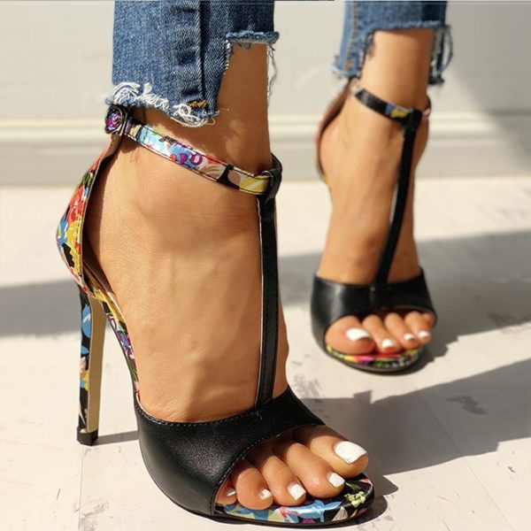 Women Sandals, T-Strap High Heels Sandals, Chaussures Femme Sexy Stripper Shoes ,Women Heels, 2020 New Peep Toe Summer Shoes. - Image 5