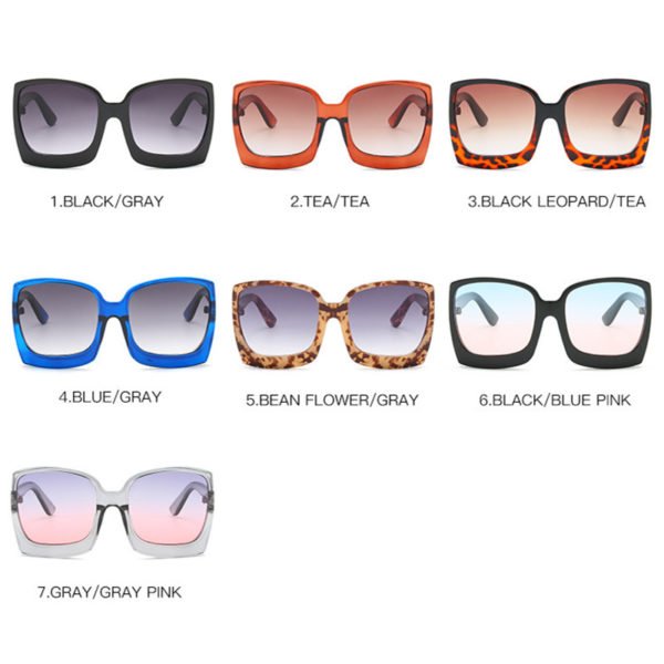 Fashion Oversized Women Sunglasses Brand Designer Plastic Female Big Frame Gradient Sun