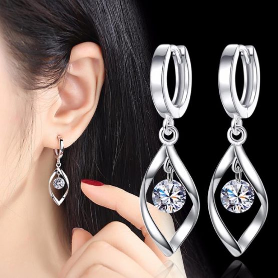 Fashion 925 Silver , Luxury Crystal , Stud Earrings, New Style Earring