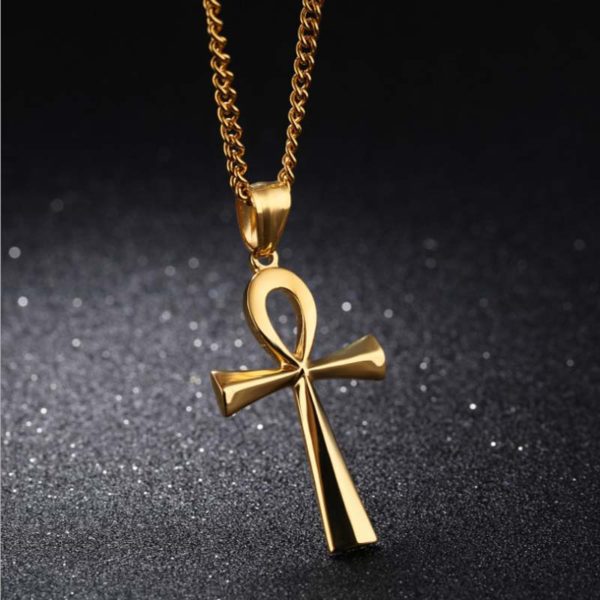 Religion Egyptian Ankh Crucifix Necklaces , Pendants Stainless Steel ...