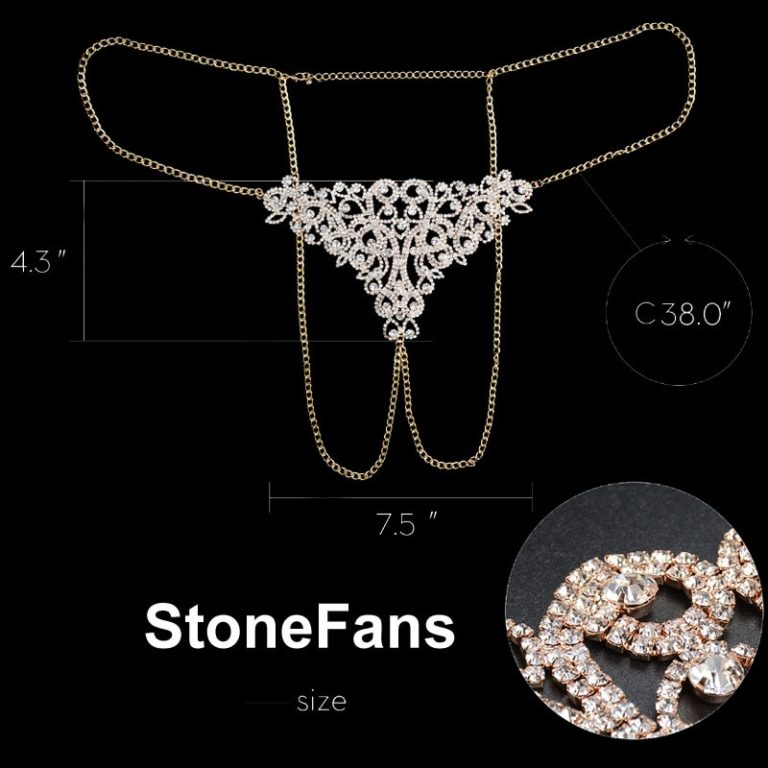 Sexy Silver Bikini Thong , Crystal Body Chain , Jewelry for Women ...