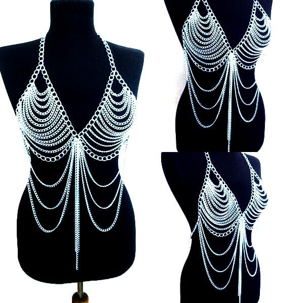 New Fashion Beach Chain Necklaces Alloy Chain Bra Long Necklaces And Pendants For Women Sexy