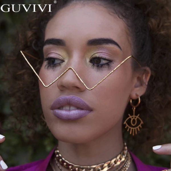Diamond Steampunk Sunglasses , Frames Triangle Eyeglasses , Frames For Women ,Vintage Sunglasses, Frames For women Eyewear Decoration.#NP - Image 4