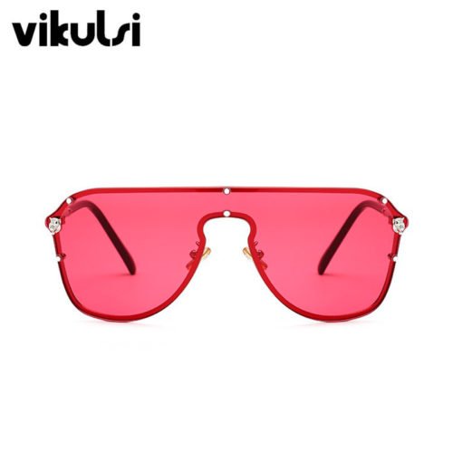 High Quality Womens Oversize Rimless Square Sunglasses Women Brand Designer Ins Popular