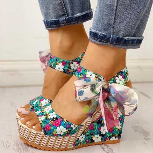 Women Sandals, Flower Bowknot ,Design Platform Wedges ,Female Casual ...