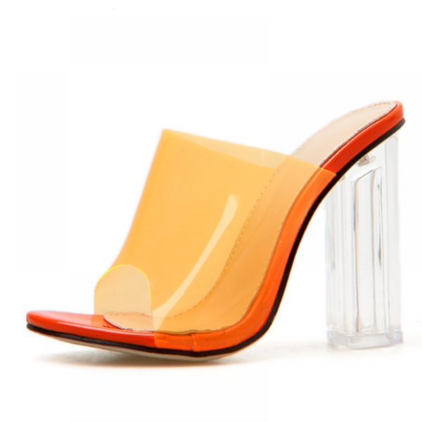 Aneikeh New Women Sandals PVC Jelly Crystal Heel Transparent Women Sexy ...