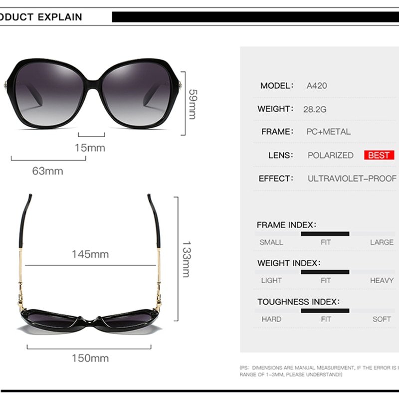 Fashion Polarized Sunglasses , Women's Sunglasses Color Film Lens ...