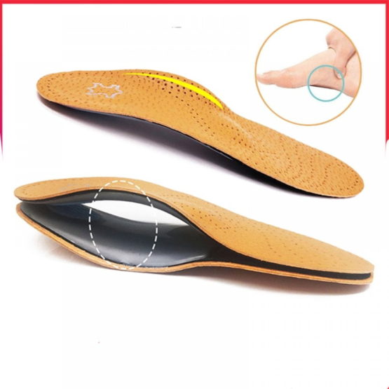 High Quality Leather Orthotic Insole For Flat Feet Arch Support Orthopedic Shoes Sole Insoles 0826