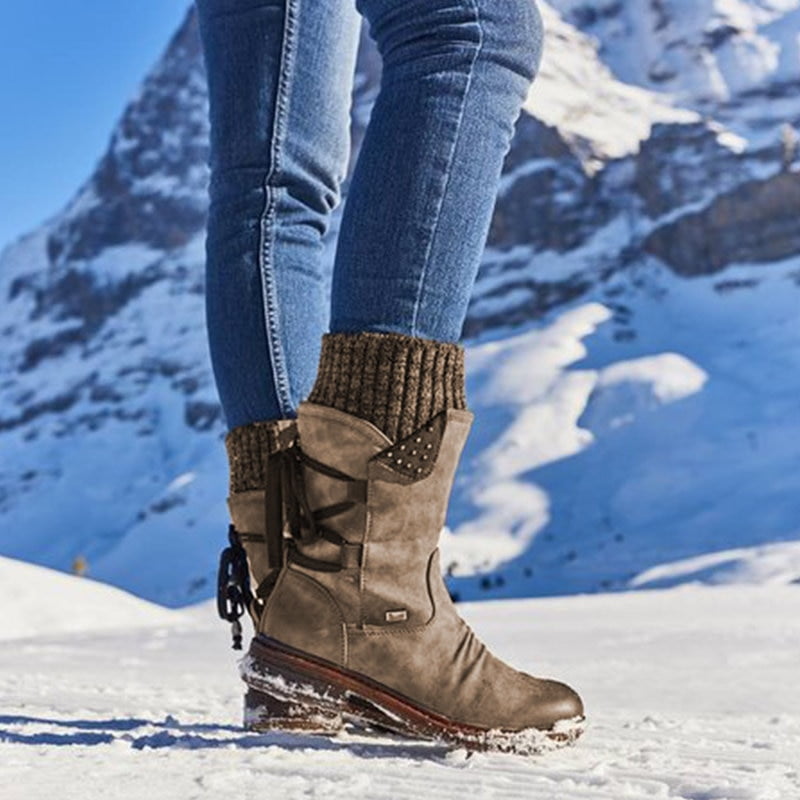 2021 Women Winter Mid-Calf Boot, Flock Winter Shoes ...