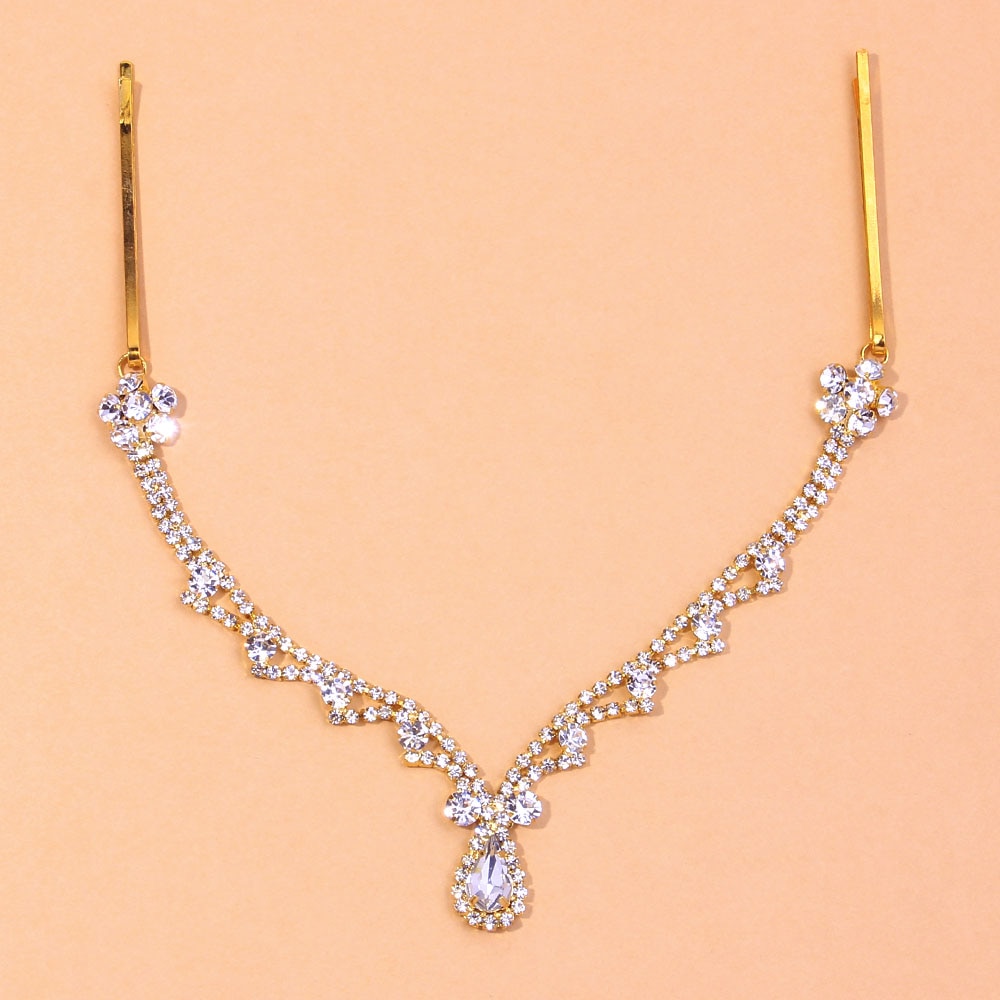 Boho Rhinestone Wedding Pendant Head Chain , Jewelry Bride for Women ...