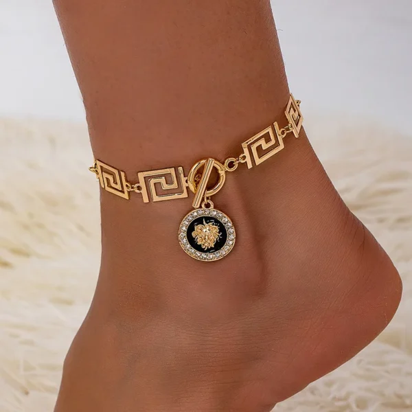 Embossed Pendant Anklet for Women , Simple Fashion Jewelry Accessories , New Style  #  NP
