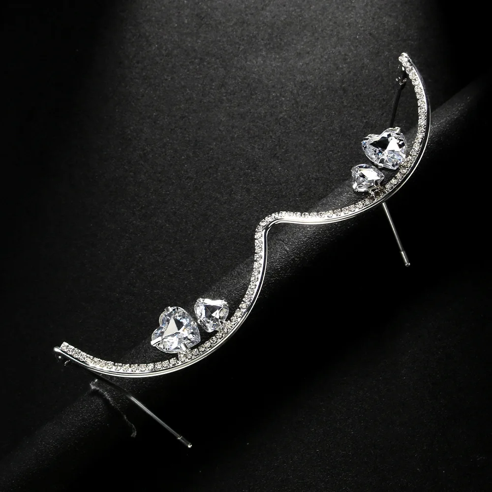 Fashion Double Heart Glasses Frames Rhinestone Designer Luxury 2024 Face Accessories Jewelry for Cosplays Y2k Dance for Women # NP - Image 4