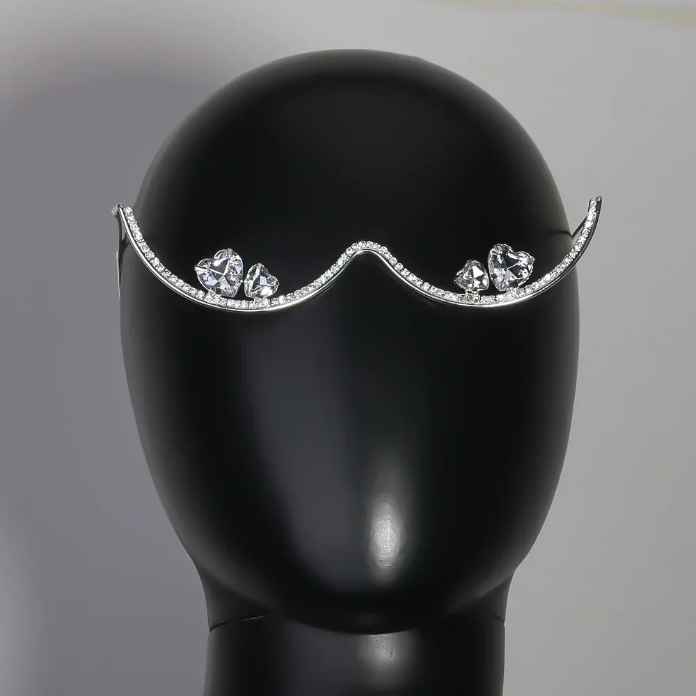 Fashion Double Heart Glasses Frames Rhinestone Designer Luxury 2024 Face Accessories Jewelry for Cosplays Y2k Dance for Women # NP - Image 3
