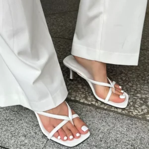 Summer Women Clip Toe . Slippers Fashion Dress .  Slide Shoes Ladies.  Elegant High Heel Footwear #  NP
